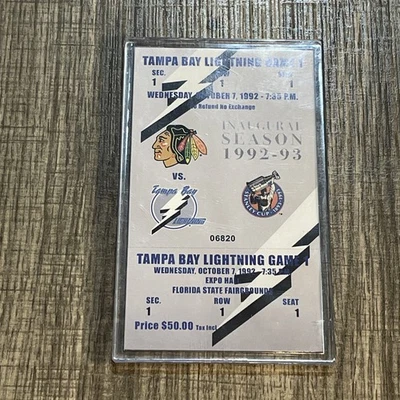 1992-93 Tampa Bay Lightning Inaugural Season 1st Game Commemorative Tickets 2017 - Image 1 of 4
