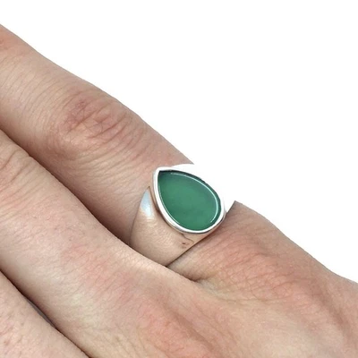 Anillo de plata 925 anillo de ónix verde joyería para hombre clásico... - Imagen 1 de 4