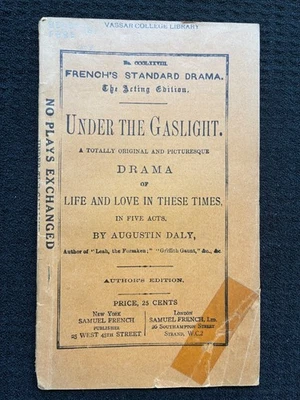 UNDER THE GASLIGHT Augustin Daly Samuel French Paper 1895 47 Pages - Image 1 of 3