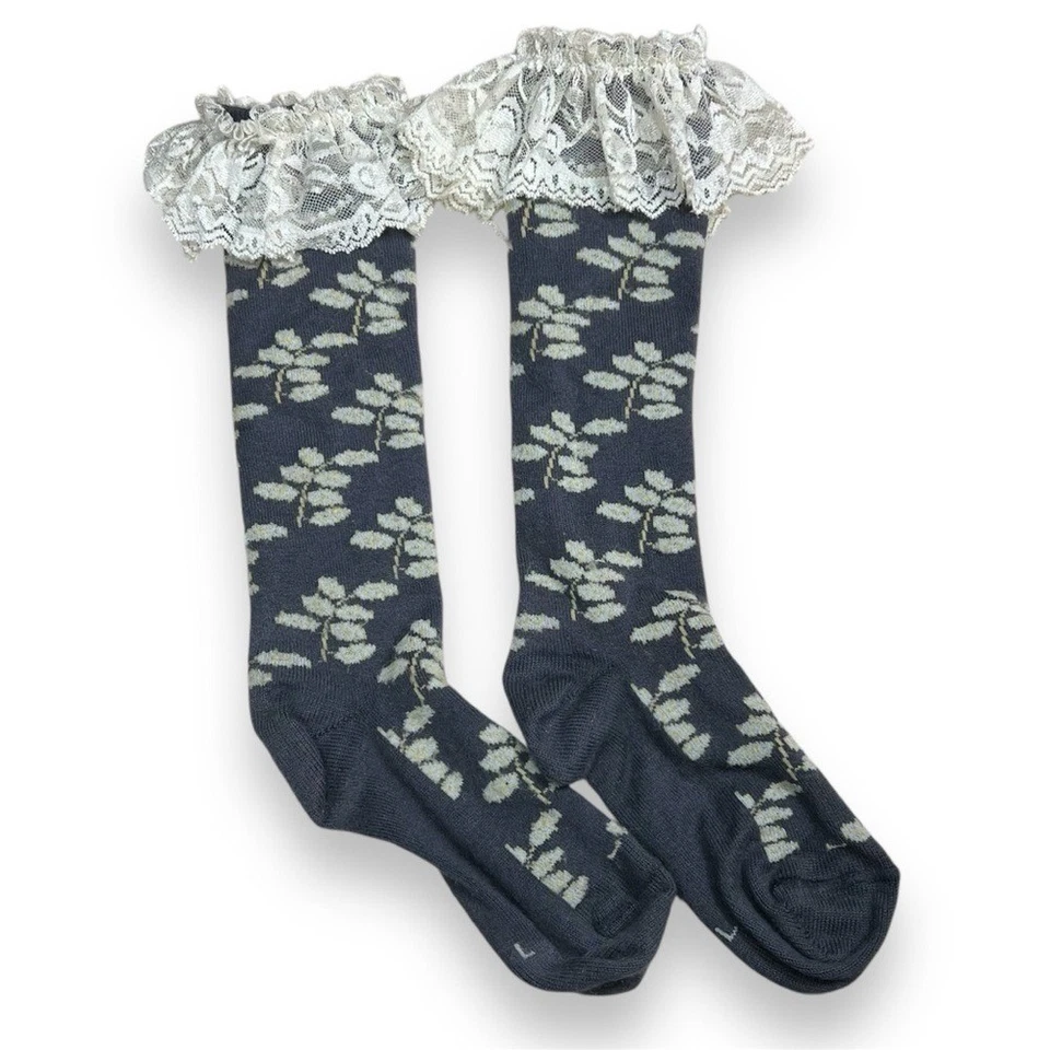 Matilda Jane Secret Fields Crochet y Encaje Floral Rodilla Calcetines Niñas L ¡Raro! Difícil de encontrar Foto 1 de 1