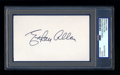 ETHAN ALLEN SIGNED MINT INDEX CARD PSA/DNA AUTO CINCINNATI REDS YALE BULLDOGS - Image 1 of 2