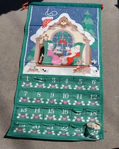 Avon Christmas Advent Calendar With Original Mouse 1987 Vintage Hanging Rod - Picture 1 of 8