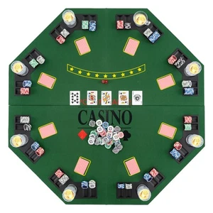 48" Poker Table Top - 8 Player Foldable Texas Holdem Poker Table Topper - Picture 1 of 8