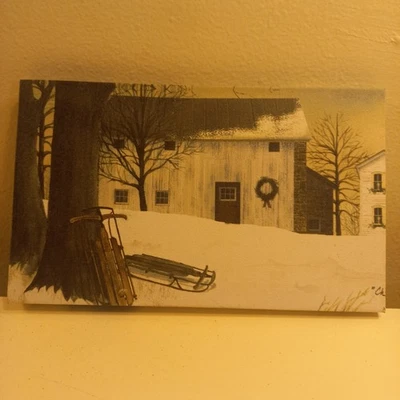 Art Print Christmas Times a Coming Hangable Stretched Canvas Billy Jacobs 10x6"  - Image 1 of 4