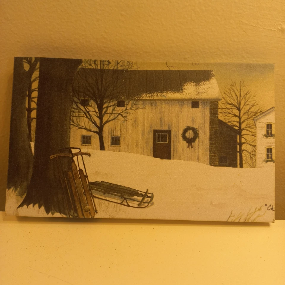 Impressão artística Christmas Times a Coming lona esticada pendurada Billy Jacobs 10x6"  - Imagem 1 de 4