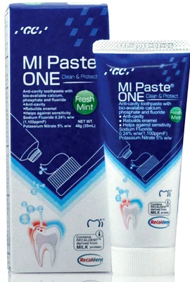 AMERICAN GOODS GC MI Paste ONE Fresh Mint Anti-cavity Toothpaste with RECALDENT Tech. 46g/pk