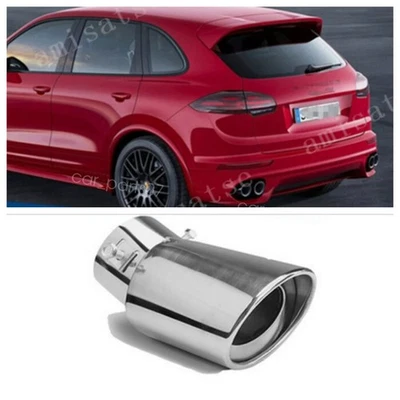 Exhaust Pipe Tip Rear Tail Throat Muffler Steel For Porsche Cayenne V6 2015+ - Image 1 of 4