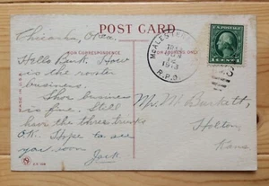 McAlester & Sayre RPO 455-K-1 light strike Chicasha Grady OK Holton KS 1913 RMS - Picture 1 of 3