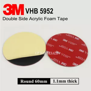 5/10 Pack of 60mm Round Double-Sided 3M VHB Self Adhesive Sticky Pad Auto/Home - Picture 1 of 2