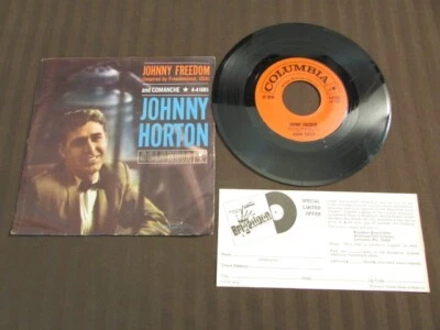 JOHNNY HORTON - JOHNNY FREEDOM/COMANCHE 1960 7" 45 rpm PICTURE SLEEVE COUNTRY VG Foto 1 de 4