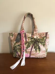 Borsa nuova con etichette Vince Camuto Amia rosa palme cotone tela tote bag prezzo al dettaglio consigliato $138 - Foto 1 di 7