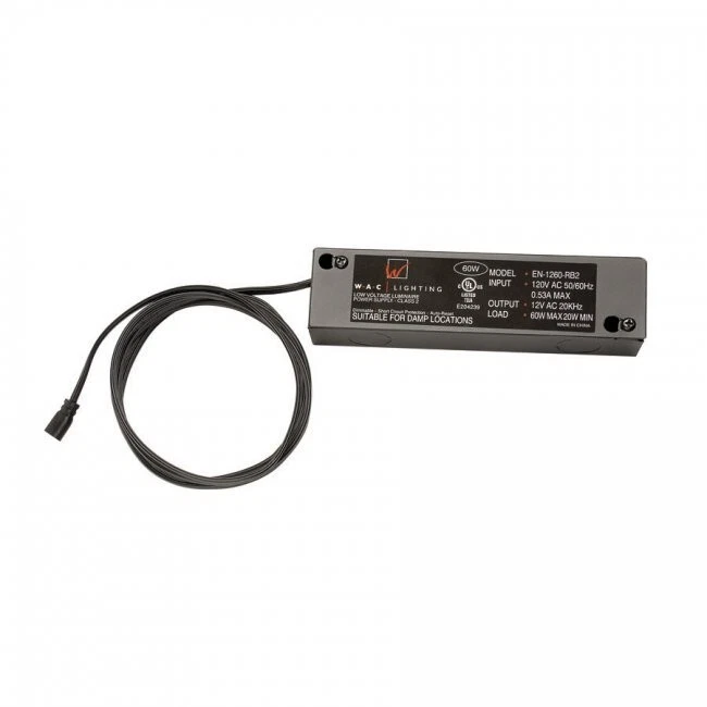 WAC Lighting EN-2460-RB2-T Black Remote Power Supply 24 Volt 60W AC - Class 2 - Image 1 of 1