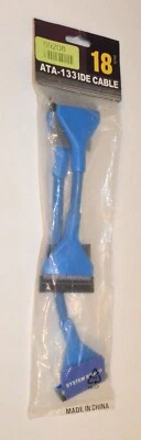 Unbranded Rounded ATA-133 IDE Cable, 18", Blue *New* RATA-18-BU-3, 69208 - Image 1 of 4