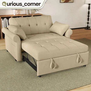 3-in-1 Multifunction Sleeper Sofa Bed Adjustable Backrest Pull-Out Couch Pillow - Picture 1 of 11