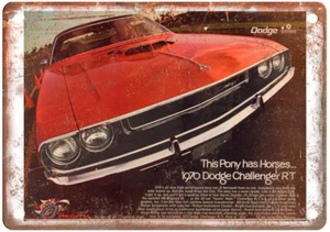 Metal Sign - 1970 Dodge Challenger RT Auto Ad - Vintage Look Reproduction 10064 - Picture 1 of 2