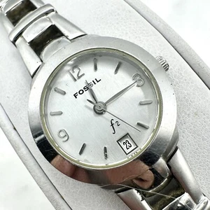 FOSSIL F2 ES-1006 All St. Steel Quartz Analog Women's Watch Sz. 5.5" New Battery - Picture 1 of 15