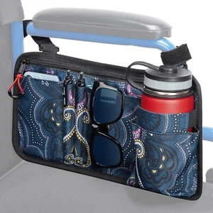 Borsa laterale sedia a rotelle con supporto tazza borsa braccioli sedia a rotelle accessori - Foto 1 di 7