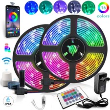 16.4ft 300LED Alexa Smart Home WIFI Wireless RGB Waterproof Strip Neon Light Kit