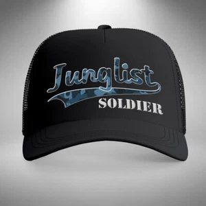 Junglist Soldier Trucker Snapback Hat / Cap Camouflage Jungle Drum and Bass - Picture 1 of 6