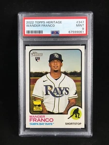PSA 9 Wander Franco 2022 Topps Heritage #347 RC Rookie Tampa Bay Rays - Picture 1 of 2