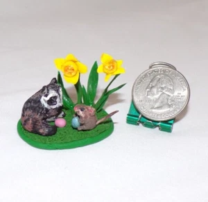 OOAK Miniatur Puppenhaus Ostern Figur handgeformt Maus Handwerker signiert JS - Bild 1 von 7