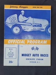 1947 Hinchliffe Stadium Midget Auto Racing Programm, Cover/Johnny Ringger - Bild 1 von 5
