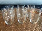 Vintage Retro glass tumblers shot shorts drinking bar x 6 glasses 9.3 cm high