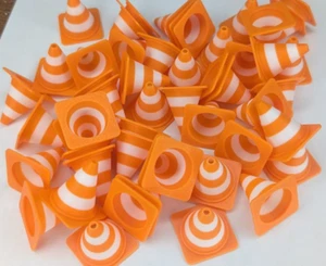 100 Mini Orange Traffic Cones – Toy Car Train Construction Play Set Accessories - Picture 1 of 6