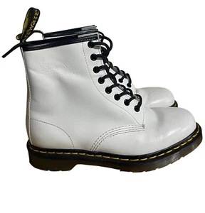 Botas Dr Martens 1460 de cuero blanco con cordones para mujer talla 8 para hombre talla 7 - Imagen 1 de 11