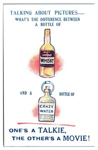 Was ist der Unterschied Whisky und verrücktes Wasser trinken Humor Postkarte - Bild 1 von 2