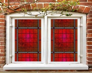 3D Red Texture D2254 Window Film Print Sticker Cling Stained Glass UV Block Amy - Imagen 1 de 11