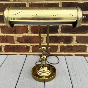 Vintage Brass Bankers Desk Adjustable Piano Lamp Art Deco Underwriters Lab MCM - Picture 1 of 15