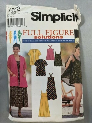 Simplicity Pattern 7672 Jacket Dress Bathing Dress Shorts 26W 28W 30W CUT 32W  - Image 1 of 4