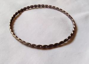 Gunmetal Silvertone Twisted Bangle Bracelet - Picture 1 of 4