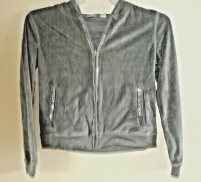 Sudadera con capucha de terciopelo para niñas tallas disponibles 14/16 y 18 gris nueva con etiquetas Foto 1 de 2