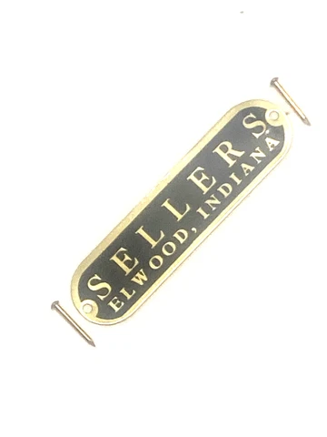 Sellers Elwood Indiana Cabinet Label Black and Gold Lettering Cover
