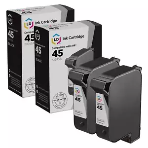 LD Replacement for HP 45 / 51645A Pack of 2 Black Ink Cartridges - Picture 1 of 9