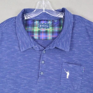 William Murray Golf Polo Cotton Blend Slub Men’s Size 3XL Blue City Heather Logo - Picture 1 of 8