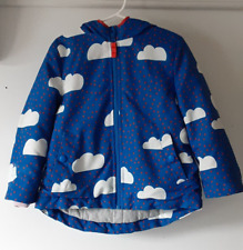 Mini Boden girl's jacket clouds size 3-4 hooded blue