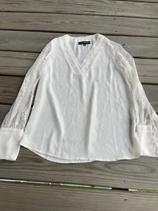 Catherine Malandrino Xs White Sleeve Blouse Shirt - Picture 1 of 4