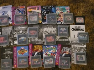 18 Sega Game Gear Carts mit 17 Anleitungen 3 Sonic Batman Tazmania Lemmings Hüllen - Bild 1 von 7
