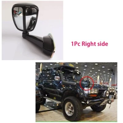 1x Espejo retrovisor auxiliar de visión lateral derecho negro para Toyota Land Cruiser LC80 1991-1997 Foto 1 de 4