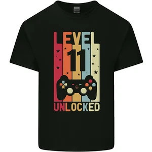 11th Birthday 11 Year Old Level Up Gamming Kids T-Shirt Childrens - Picture 1 of 55