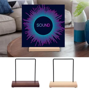 Vinyl Record Storage Rack Single Record Organizer Display Rack with Wooden Base - Picture 1 of 14