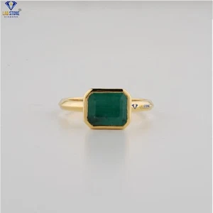 Anillo solitario de piedras preciosas de plata 925 de 2,00 TCW F.G.Emerald - Imagen 1 de 4