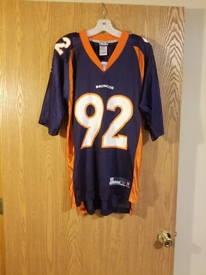 Camiseta deportiva Reebok auténtica de los Denver Broncos Elvis Dumervil #92 para adulto mediana usada en excelente estado Foto 1 de 4