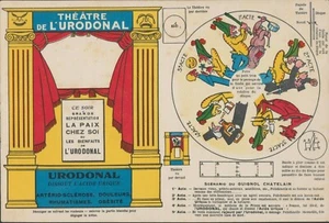 LUSTIGE ALTE WERBUNG URODONALE MEDIKAMENT-THEATER GUIGNOL/DECOUPAGE - Bild 1 von 1