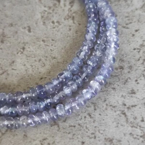 Tansanit Kette Rondell Heilstein 925 Sterlingsilber Handarbeit Unikat K565 - Bild 1 von 4
