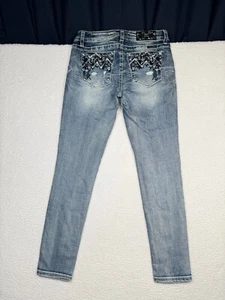 Jeans Miss Me donna 29 vestibilità 30x29,5 blu denim Hailey skinny sbiadito invecchiato - Foto 1 di 14