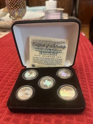 2004 HOLOGRAM Statehood Quarter Set Reflects in light  P Mint With COA - Image 1 of 4
